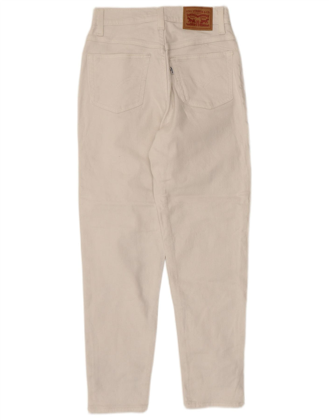 Jeans femininos Levi's Mom recortados W24 L24 algodão branco