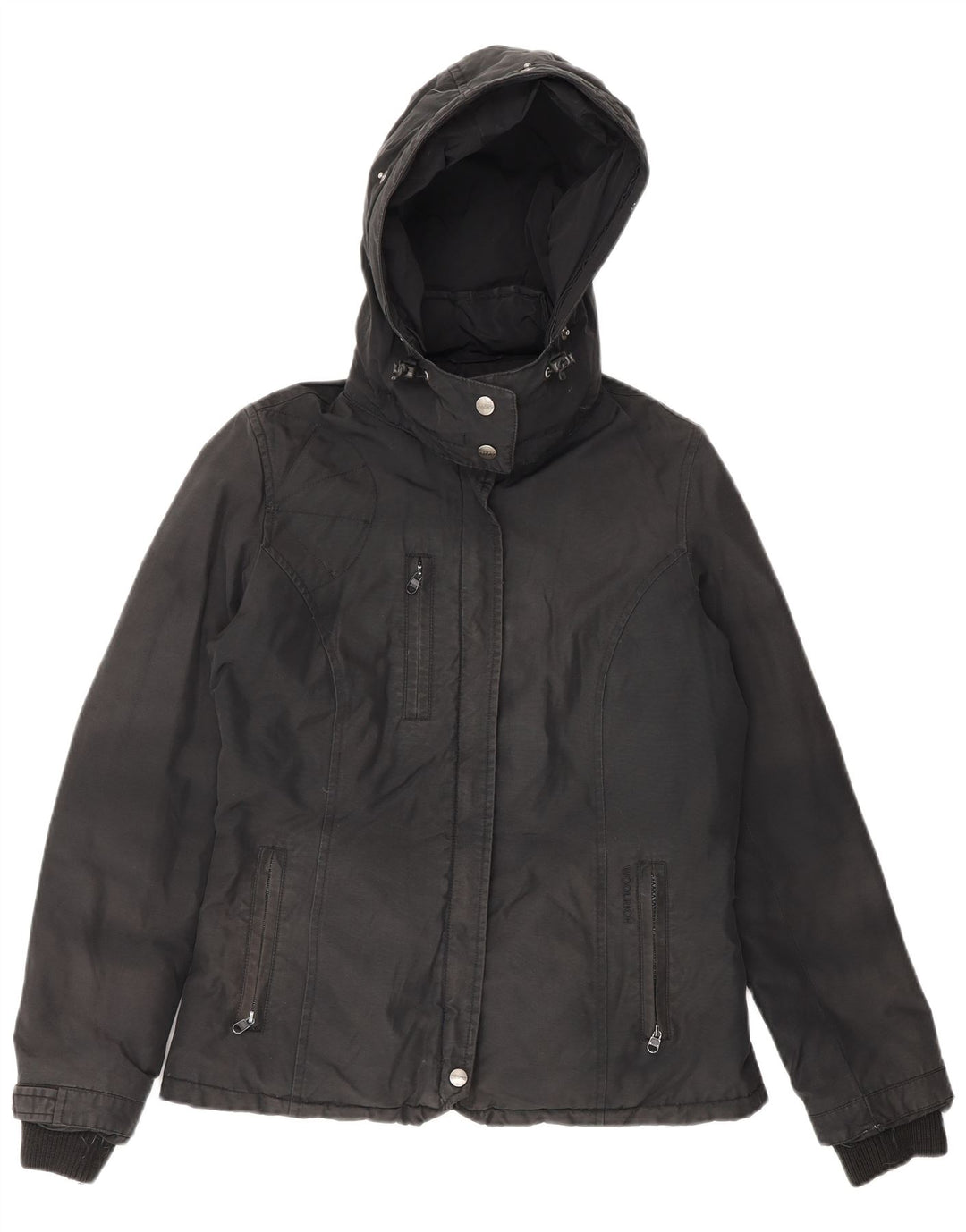 Jaqueta feminina acolchoada com capuz Woolrich UK 12 médio preto