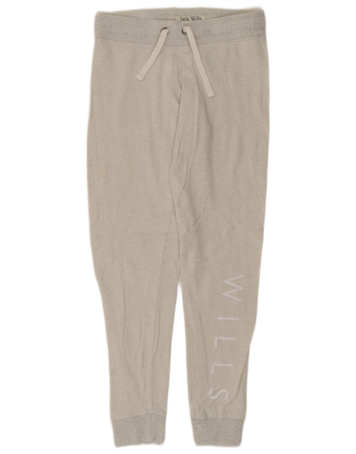 Calça esportiva feminina JACK WILLS com estampa gráfica e joggers Reino Unido 8 pequeno cinza