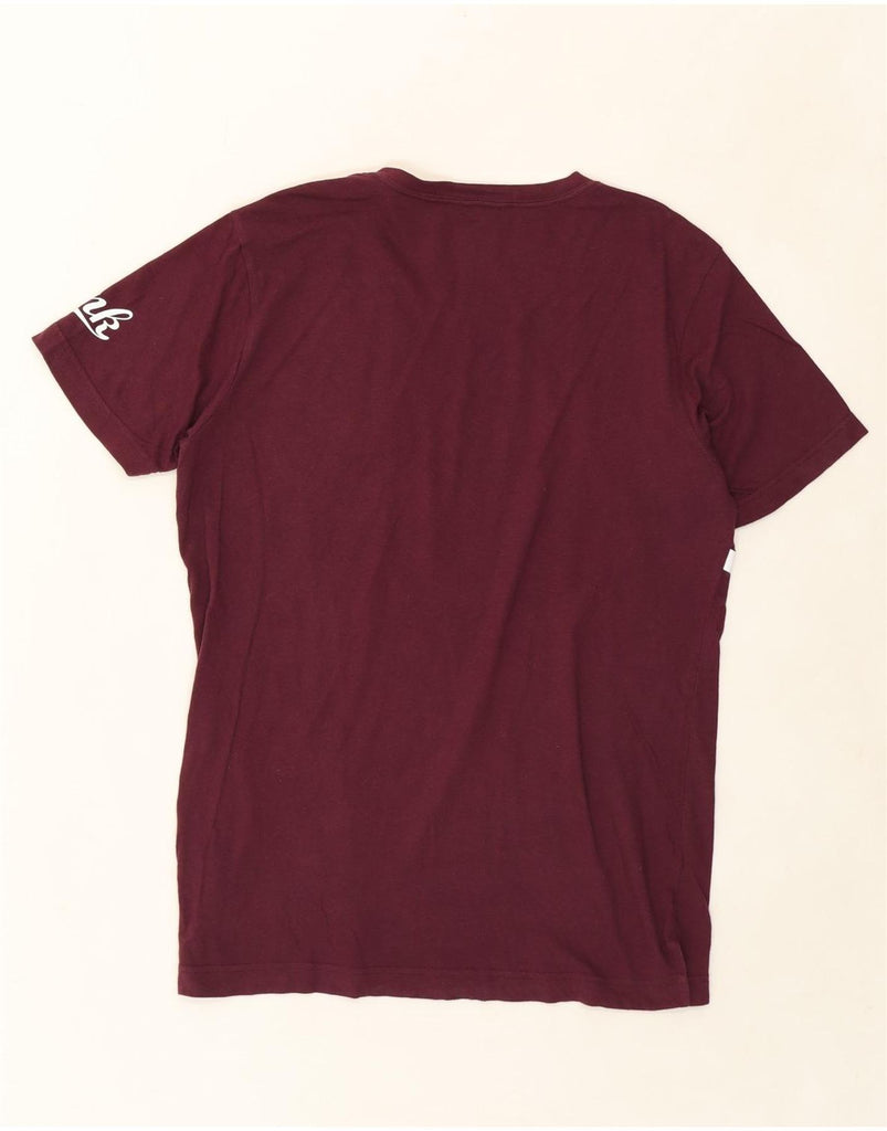 VICTORIAS SECRET Mens Graphic T-Shirt Top Small Burgundy Colourblock Vintage Victorias Secret and Second-Hand Victorias Secret from Messina Hembry 