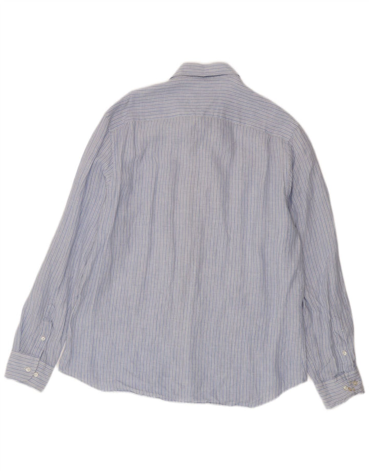 Camisa masculina Massimo Dutti XL risca de giz azul