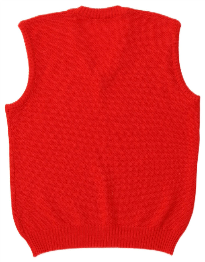 Regata feminina VINTAGE com colete UK 14 acrílico vermelho médio