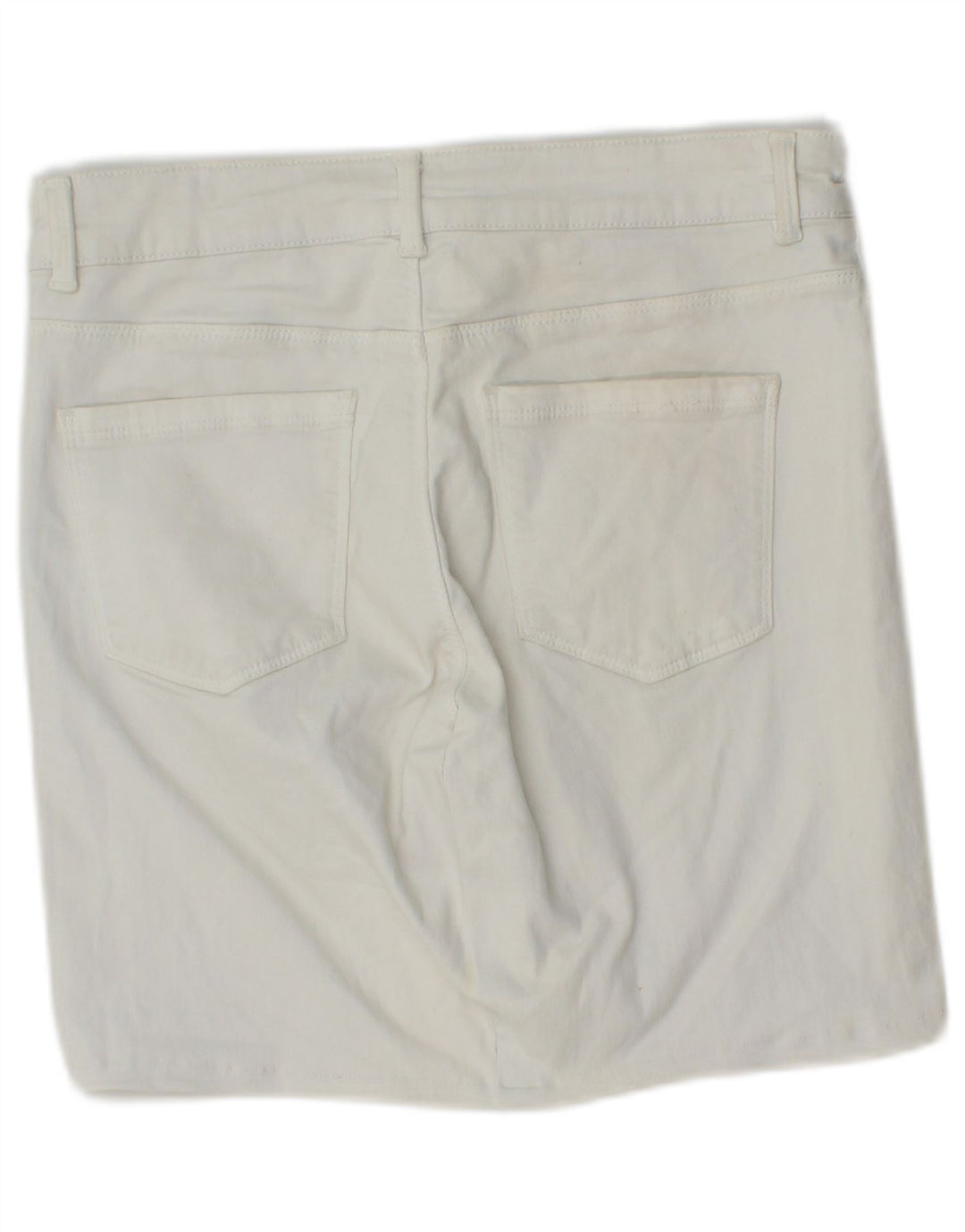 Shorts jeans feminino Oasis UK 12 médio W28 algodão branco