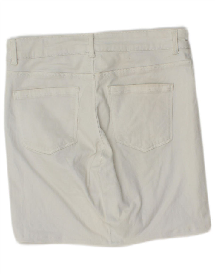 Shorts jeans feminino Oasis UK 12 médio W28 algodão branco