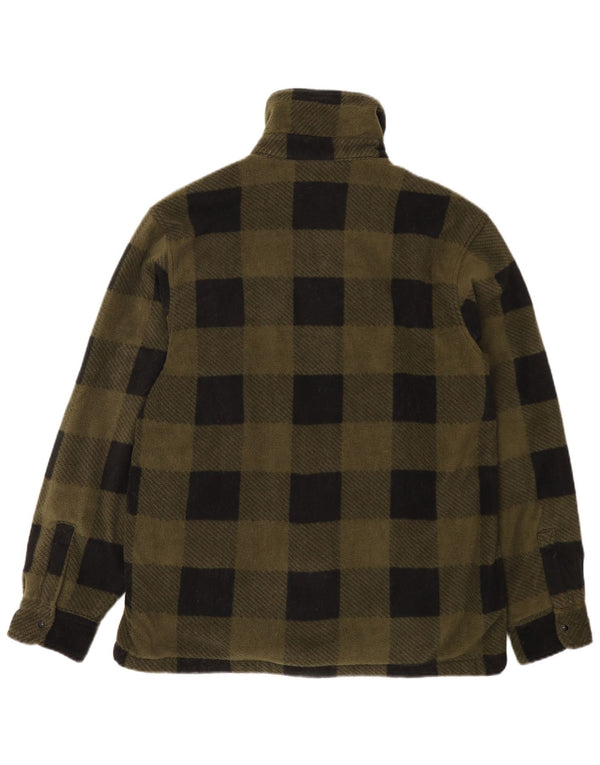 Parkside Mens Fleece Jacket UK 40 Grande Poliéster Khaki Gingham