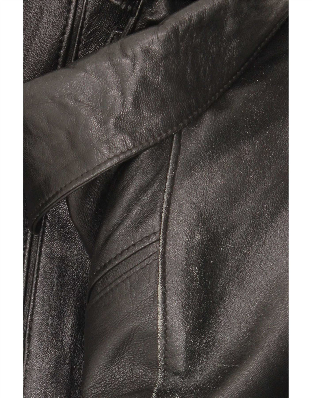 Jaqueta de couro vintage masculina regular fit UK 40 grande preta