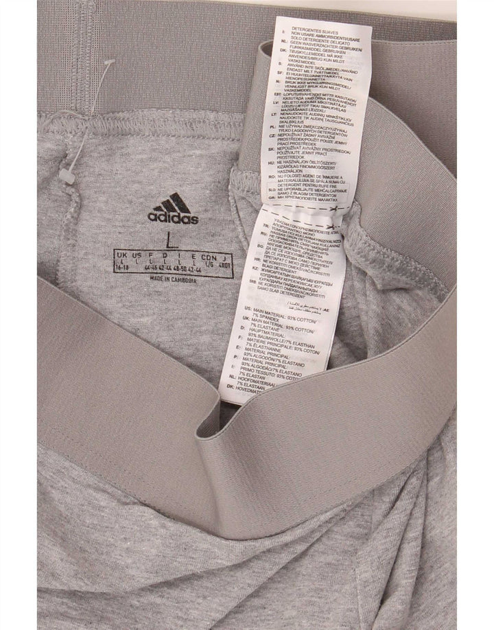 Leggings Adidas Mulher UK 16/18 Grande Algodão Cinza