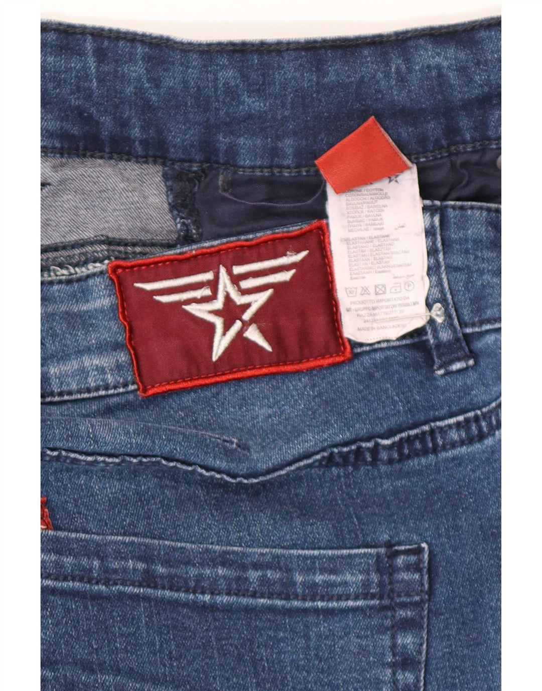 Jeans recortados masculinos Avirex W40 L27 algodão azul
