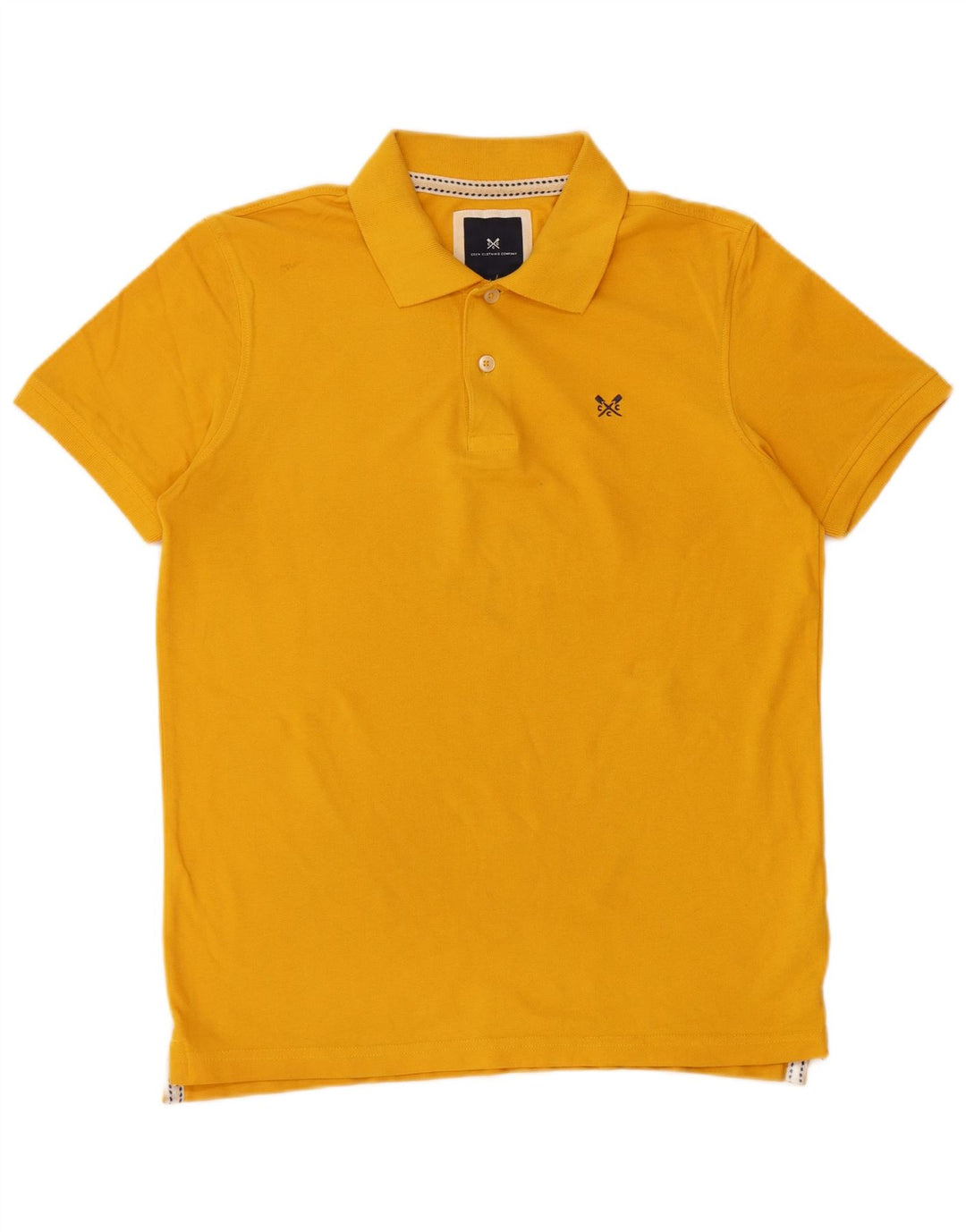 Camisa polo masculina Crew Clothing algodão amarelo médio