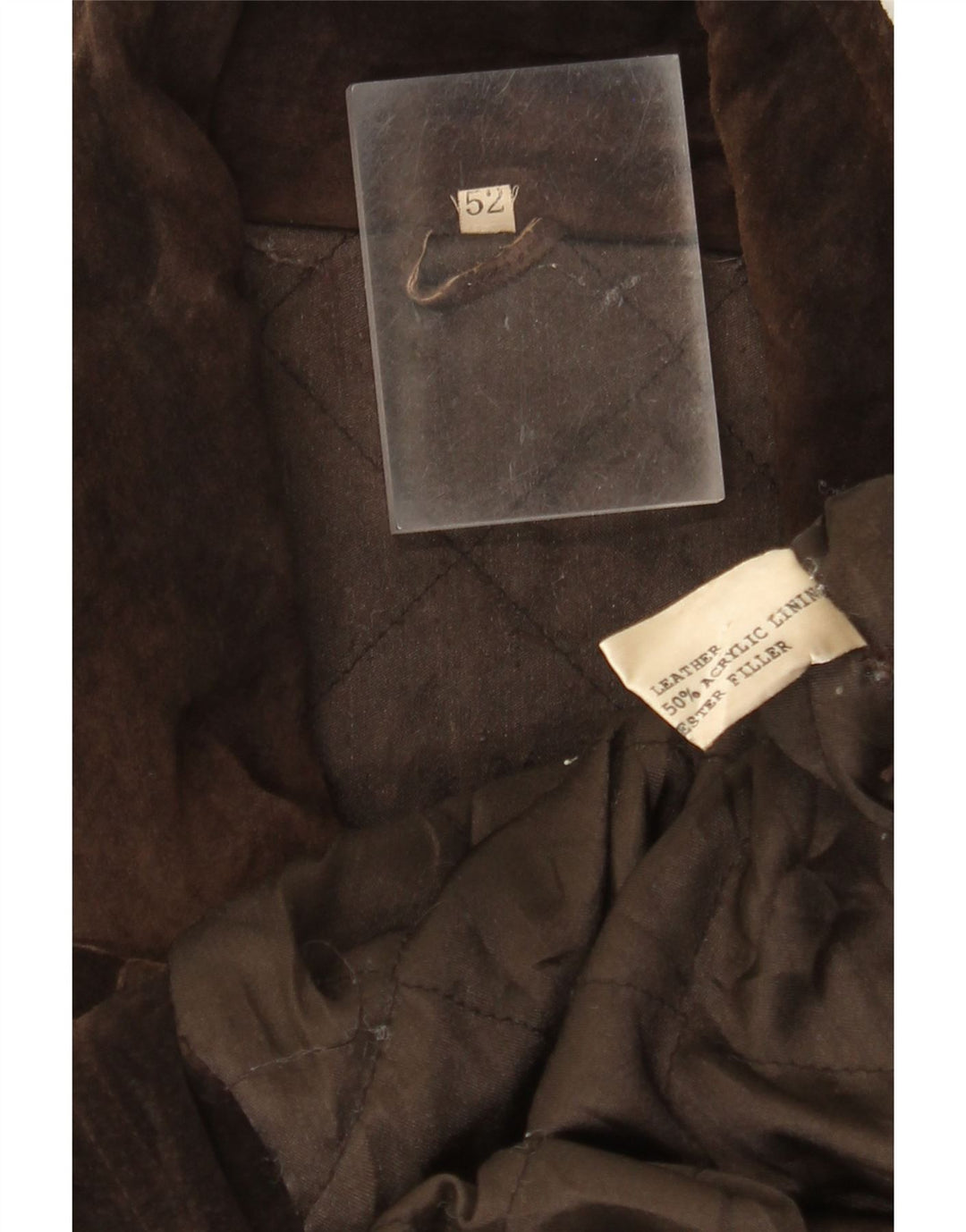 Casaco corta-vento masculino vintage em camurça IT 52 XL couro marrom