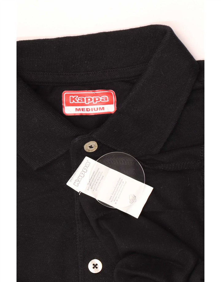 Camisa polo masculina Kappa de algodão preto médio