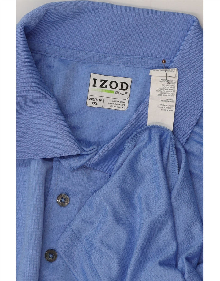 Camisa polo masculina grande e alta IZOD 2XL poliéster azul