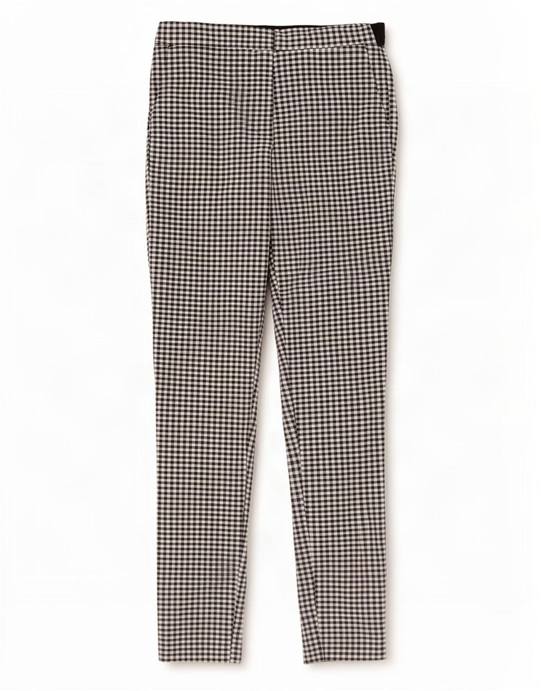 Zara Calça Chino Feminina Slim Pequena W27 L27 Preta Gingham
