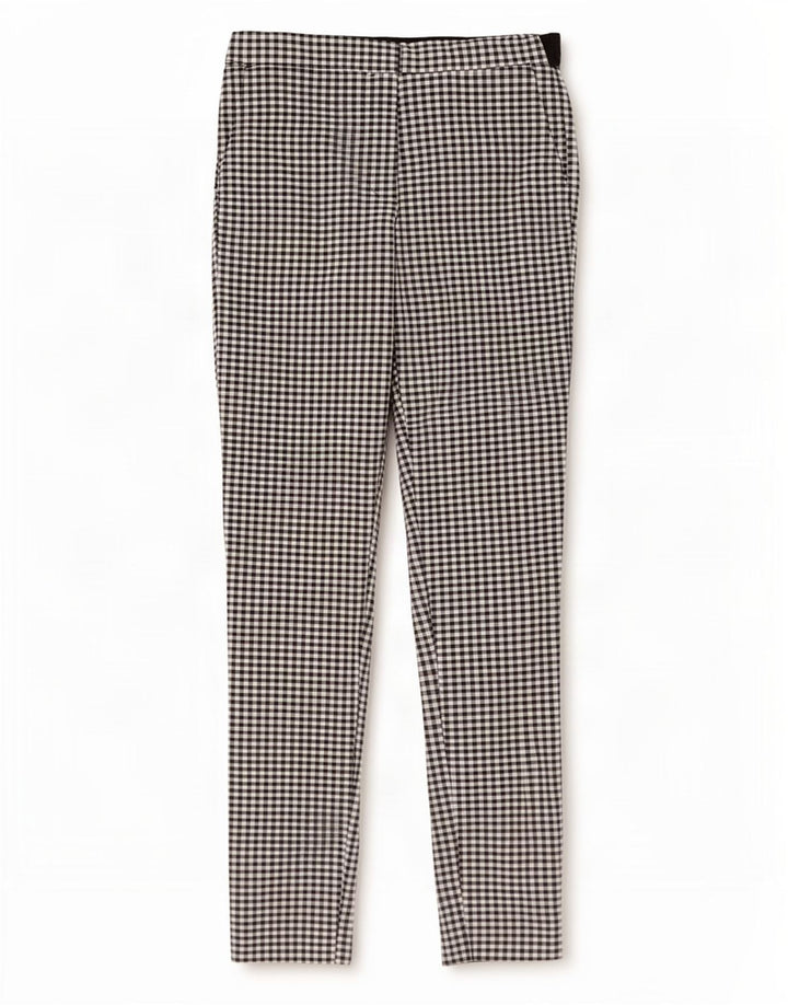 Zara Calça Chino Feminina Slim Pequena W27 L27 Preta Gingham