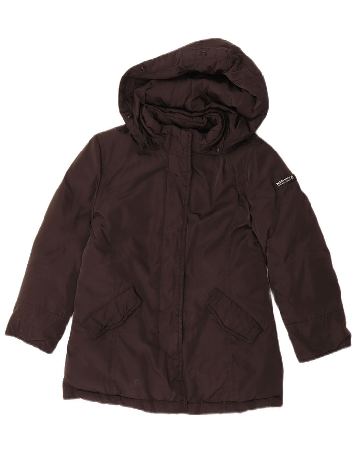 Casaco acolchoado com capuz para meninas Woolrich 5-6 anos preto