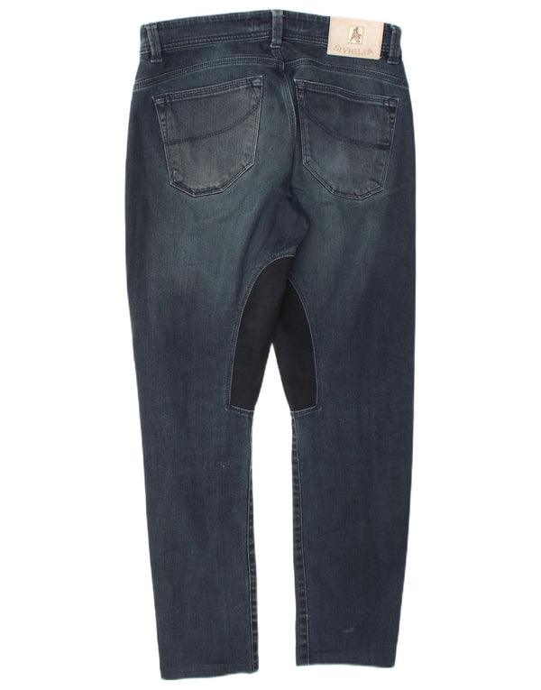 SIVIGLIA Mens Jeans Slim W31 L29 Azul Marinho Colorblock Algodão