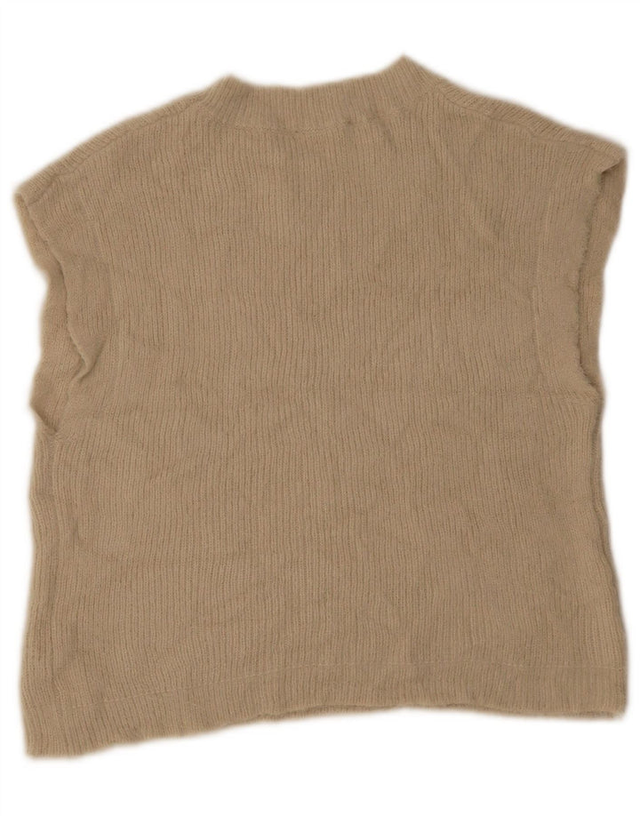 Zara Womens Vest Tank Top UK 12 Médio Bege Acrílico