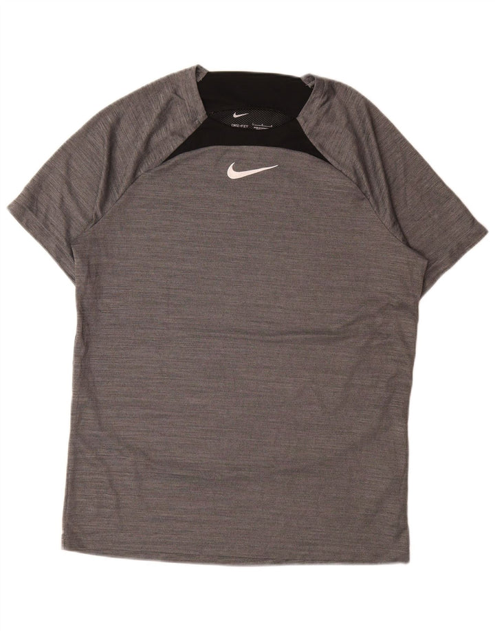 Camiseta masculina Nike Dri Fit Top grande cinza colorblock poliéster