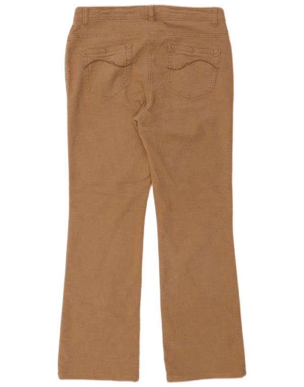 Calça feminina de veludo Marks & Spencer Reino Unido 12 médio W32 L29 bege