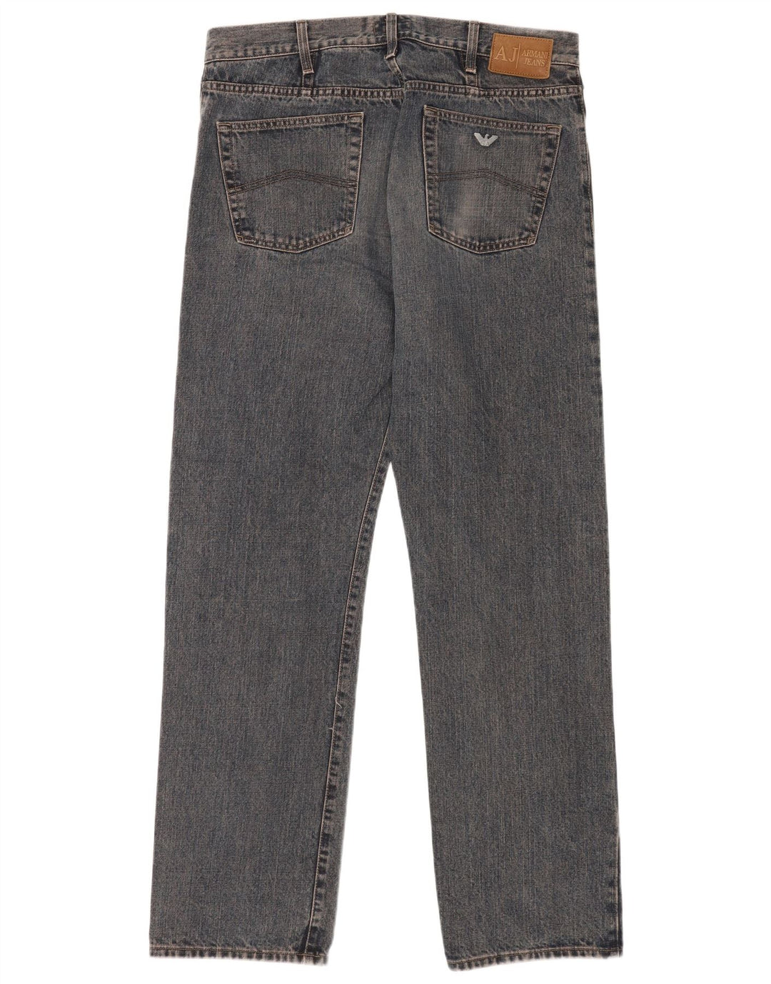 Armani Mens Straight Jeans W38 L33 Azul Algodão
