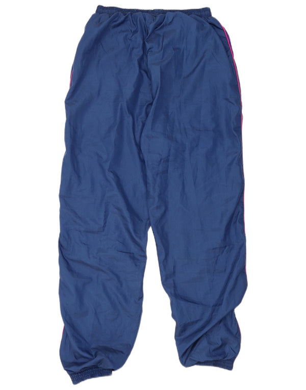 Calça de treino masculina vintage joggers grande poliéster azul marinho