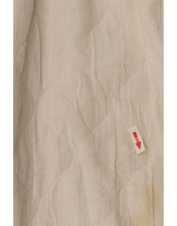 Vestido feminino Zara com zíper completo Reino Unido 14 médio off white algodão