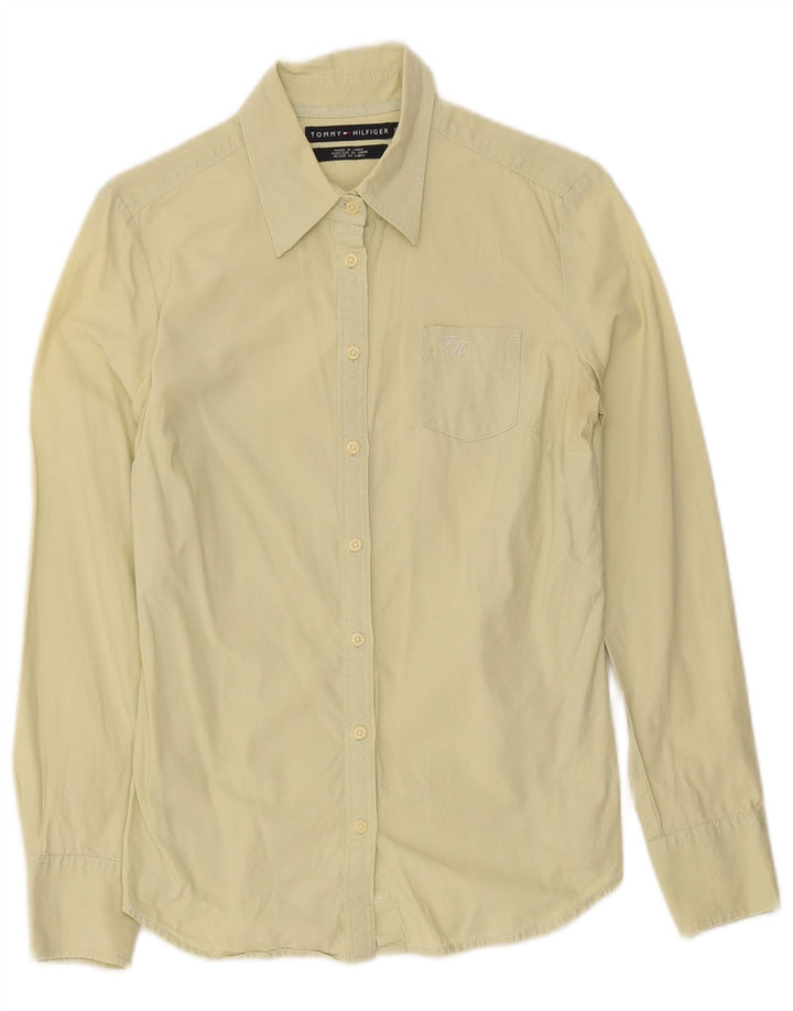 Camisa Tommy Hilfiger Mulher UK 10 Pequena Amarela
