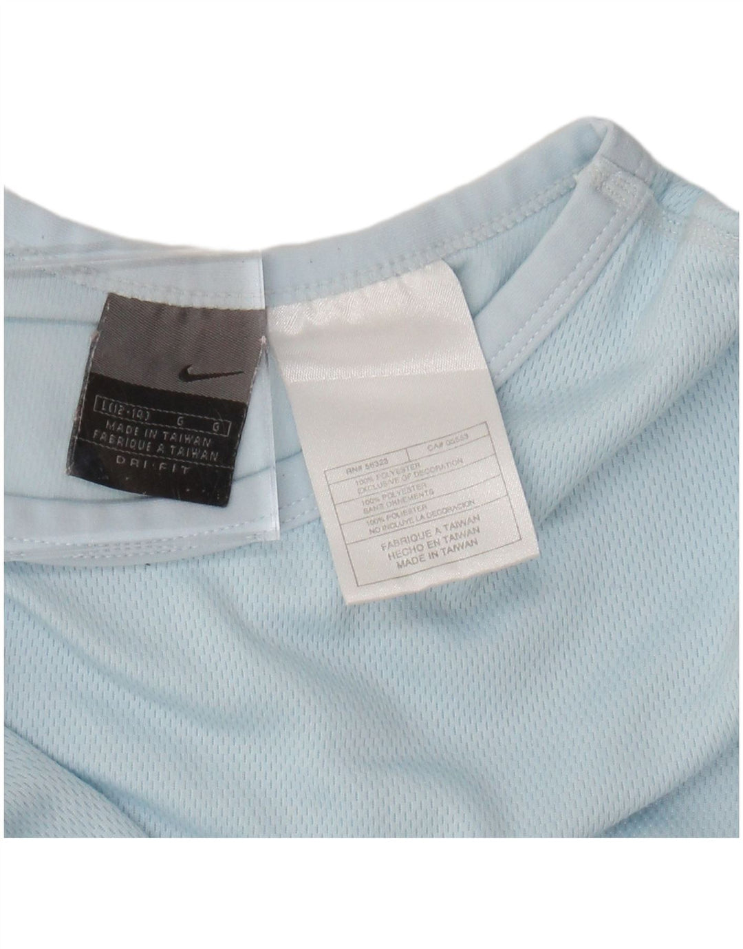 NIKE Womens Dri Fit Top Manga Longa EUA 12/14 Grande Azul Poliéster