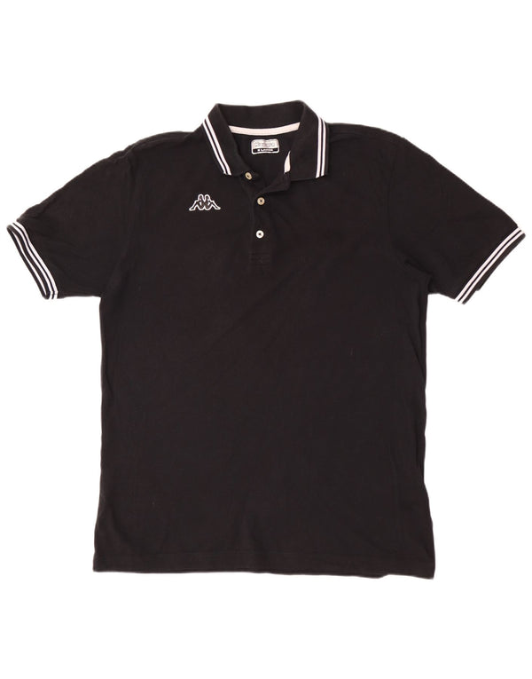 Camisa polo masculina Kappa XL algodão listrado preto