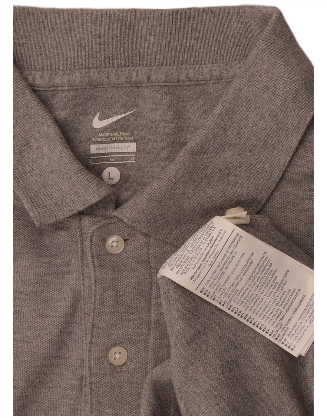Camisa polo masculina NIKE grande algodão cinza