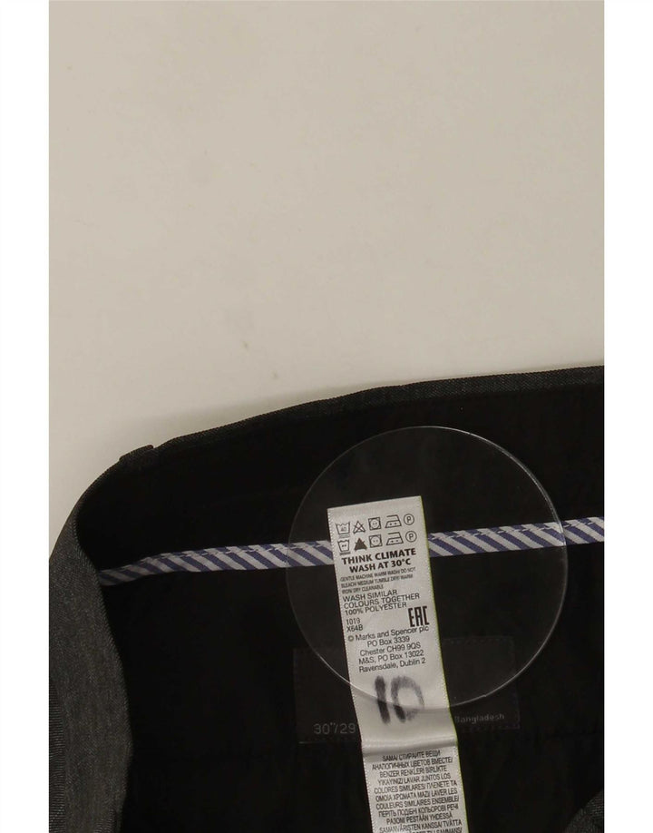Calça masculina Marks & Spencer Slim Suit W30 L29 cinza poliéster