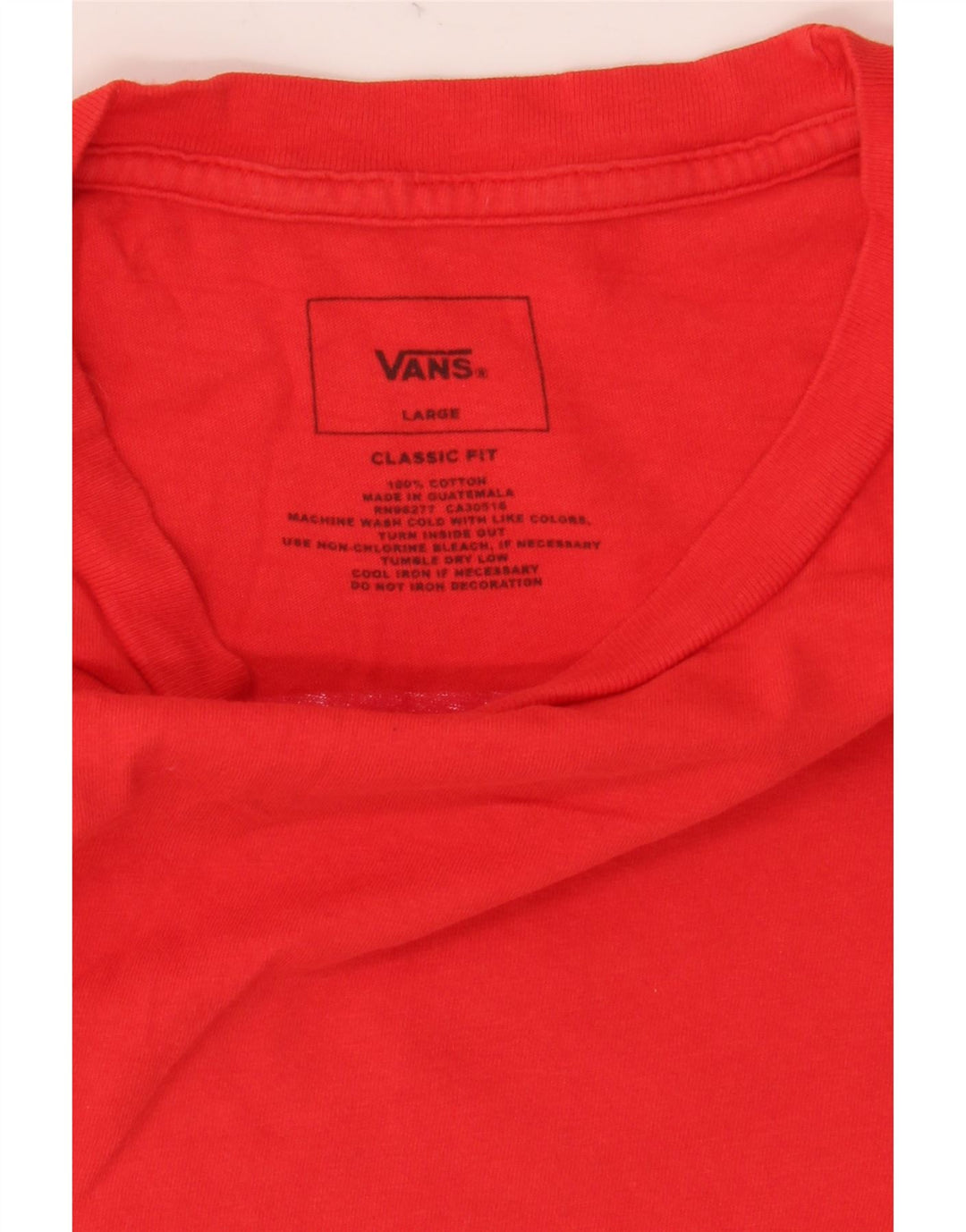 Camiseta Vans Masculina Classic Fit Graphic Top Grande Algodão Vermelho