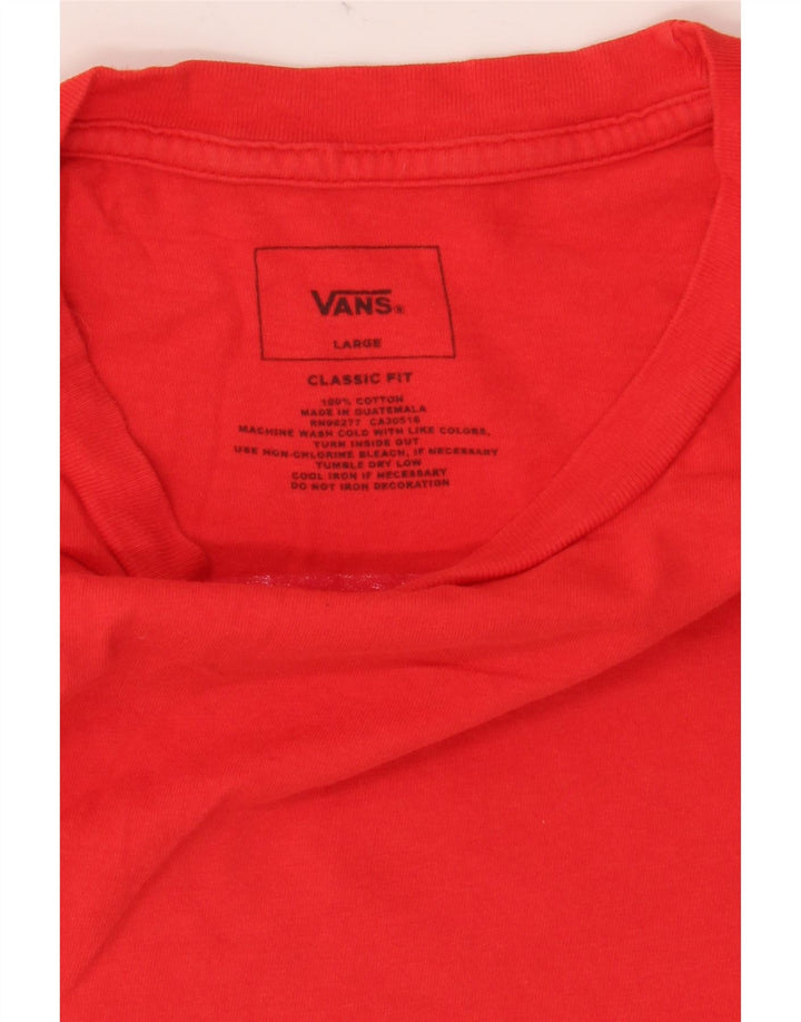 Camiseta Vans Masculina Classic Fit Graphic Top Grande Algodão Vermelho
