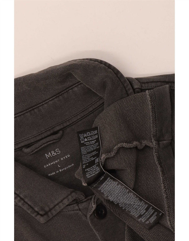 Camisa masculina Marks & Spencer grande algodão cinza
