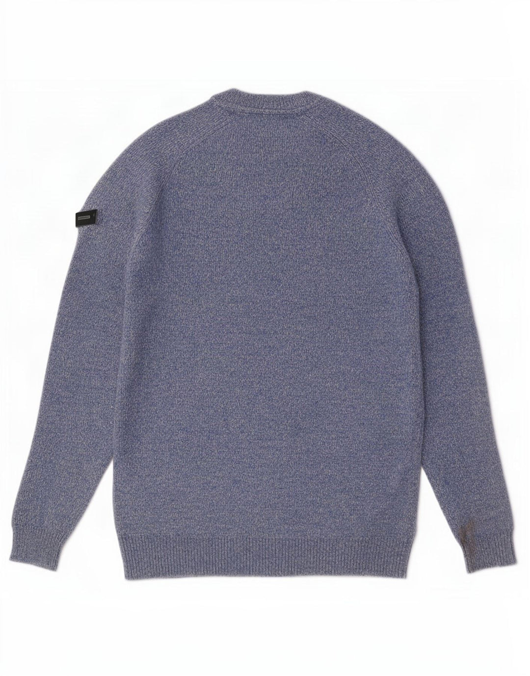 Suéter masculino Superdry com gola redonda, lã de carneiro manchada azul médio
