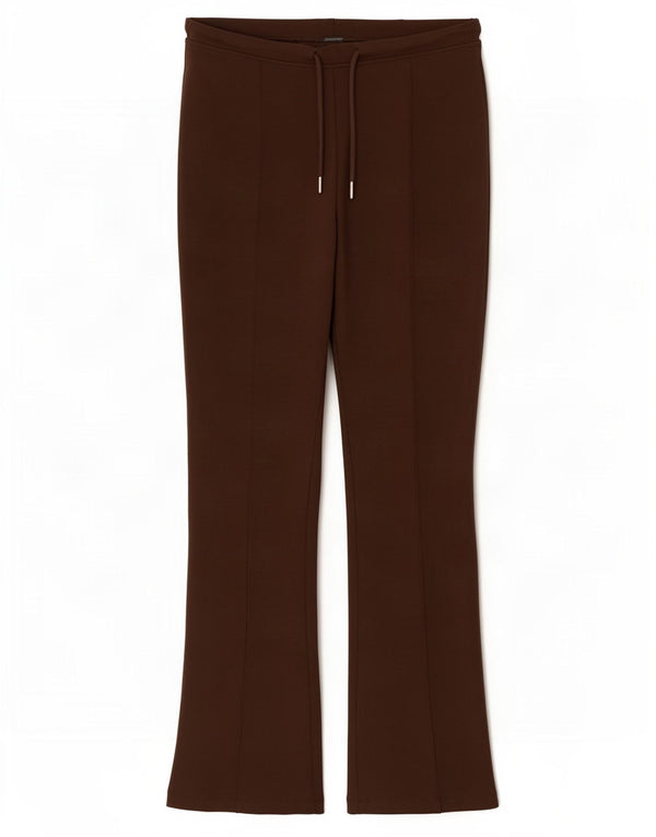 Calça de treino feminina Zara Flare Reino Unido 14 grande algodão marrom