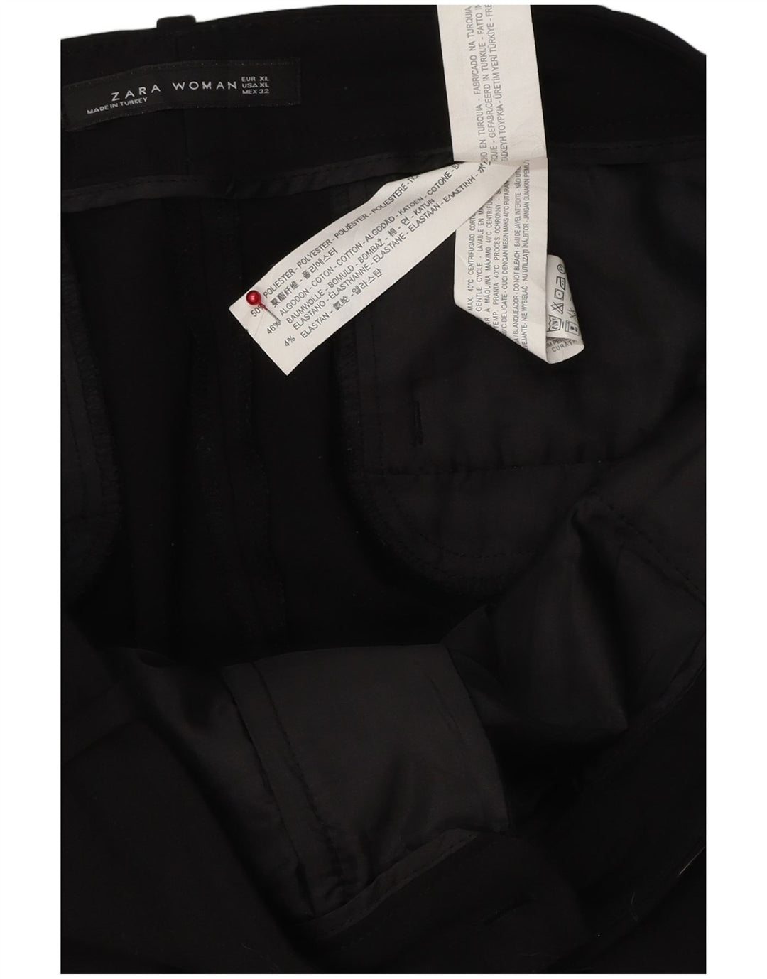 Calça Chino Slim Feminina Zara XL W32 L26 Poliéster Preto