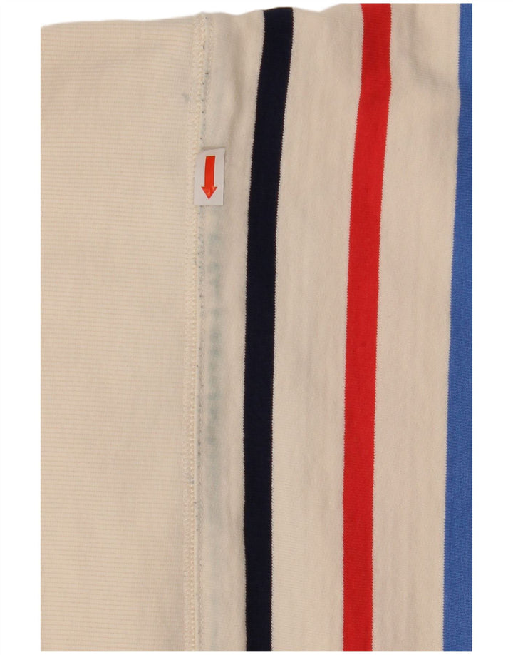 Joules moletom feminino oversized jumper UK 8 pequeno algodão listrado branco