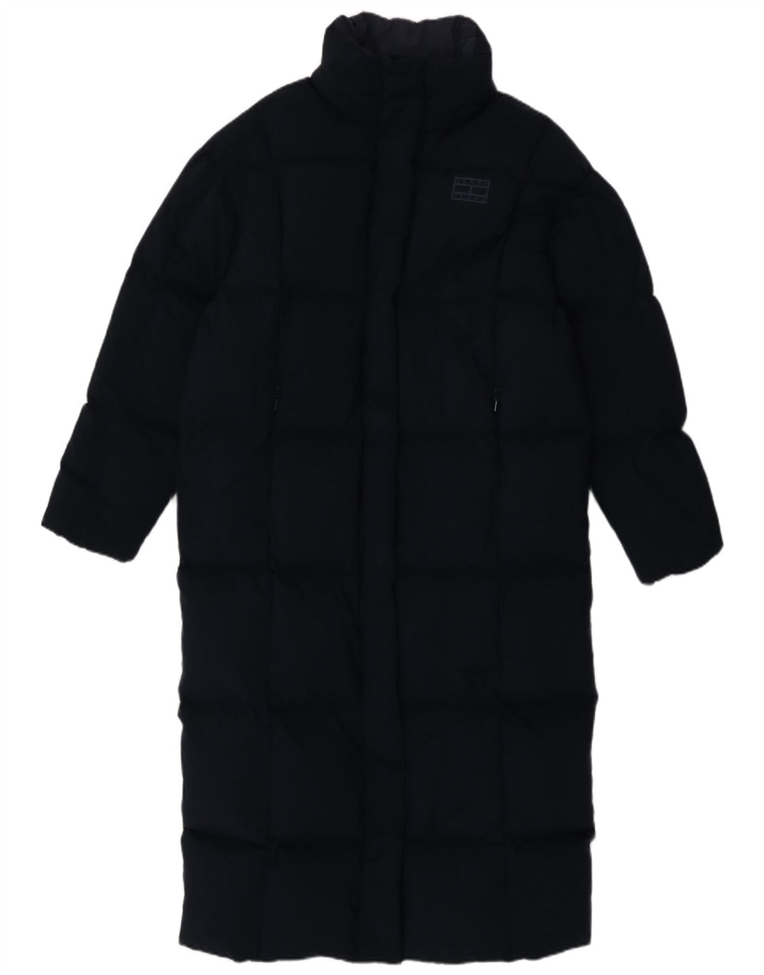 Casaco acolchoado oversized feminino Tommy Hilfiger Reino Unido 10 pequeno azul marinho poliéster
