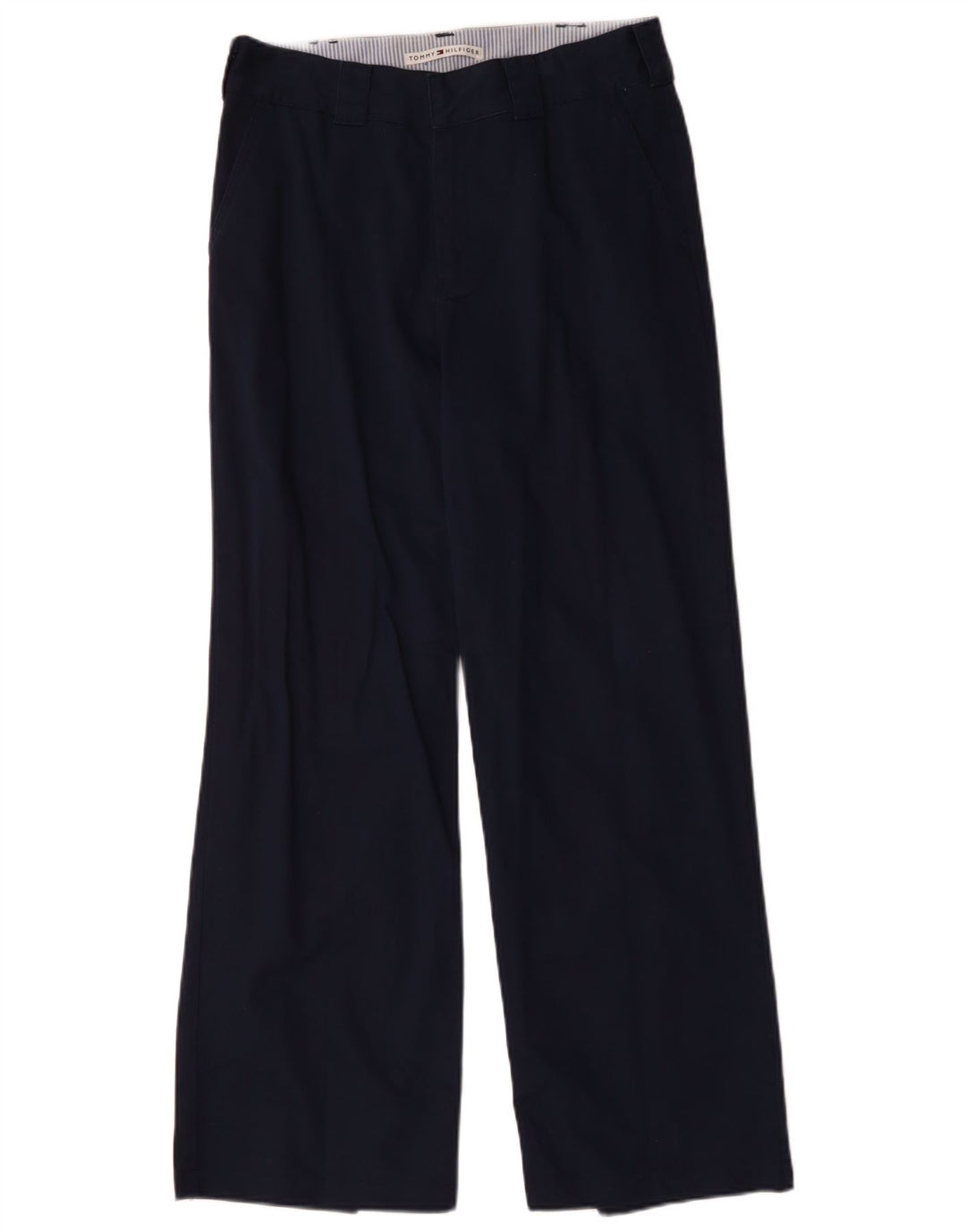 Calça feminina TOMMY HILFIGER Bootcut Chino EUA 12 Grande W32 L30 Azul marinho