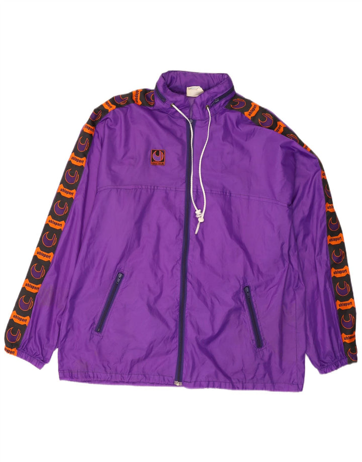 Jaqueta de chuva masculina Uhlsport Graphic UK 40 grande bloco colorido roxo poliamida