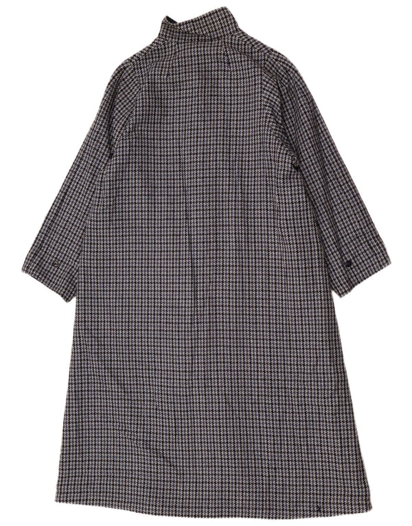 Sobretudo reversível feminino vintage Reino Unido 18 XL espinha de peixe azul marinho