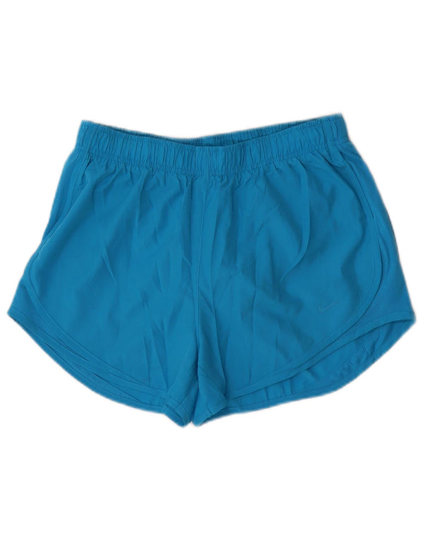 Shorts esportivos femininos NIKE Dri Fit UK 14 médio azul poliéster
