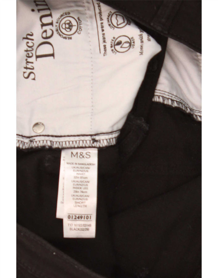 Marks & Spencer Mens Jeans Slim W32 L29 Algodão Preto