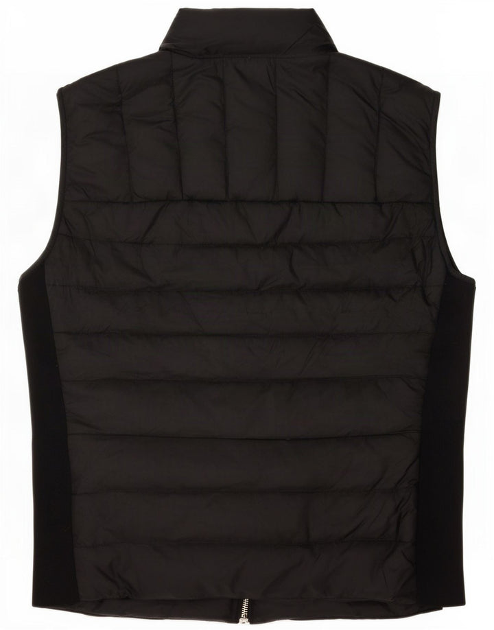 Colete acolchoado feminino Zara UK 12 poliéster preto médio