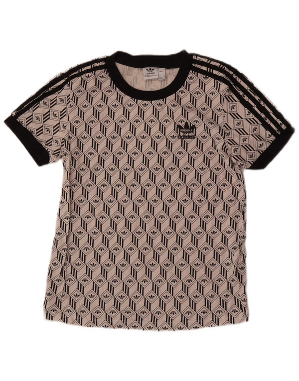 Camiseta Adidas Feminina Graphic Top UK 10 Pequena Off White Algodão