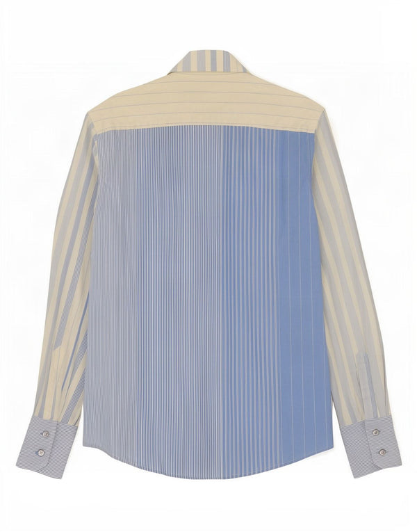 Camisa masculina Harris&Harold tamanho 41 16 grande algodão listrado azul