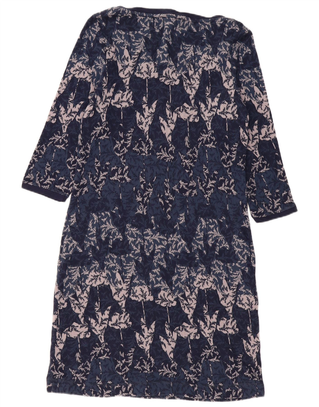Vestido básico feminino manga 3/4 White Stuff Reino Unido 14 médio azul marinho floral
