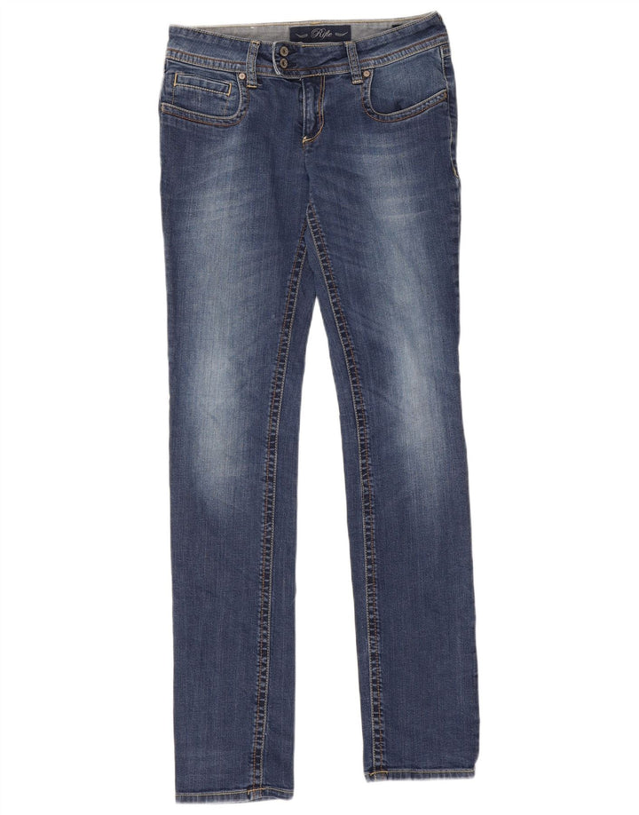 Rifle feminino slim jeans W29 L33 algodão azul