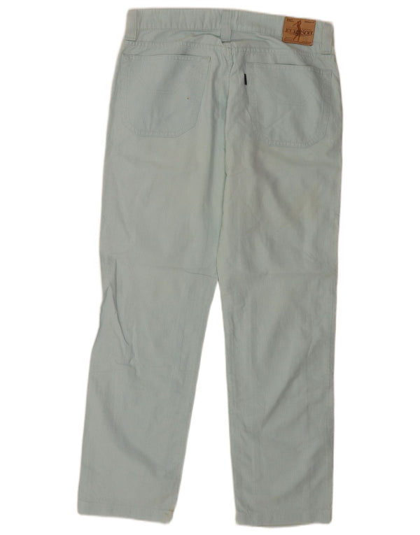 Calça masculina casual regular Jeckerson W33 L29 algodão listrado azul